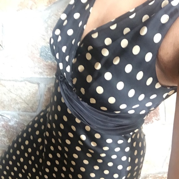 Jessica Howard Dresses & Skirts - Jessica Howard Black Gold Polka Dot Dress